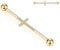 14G Industrial Piercing Schmuck Gold Chirurgenstahl Industrielle Langhantel 38mm Lange Gerüststange Industrielle Stange mit Kreuz CZ Gepflasterter Knorpelohrring Helix Barbell für Damen Herren