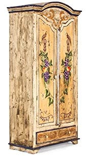 Woodkings® Kleiderschrank Patina Holz massiv Mango bunt 2türig, Massivholz, Flurschrank, Flurmöbel, Dielenschrank, Holzschrank Echtholz Wäscheschrank Bauernschrank