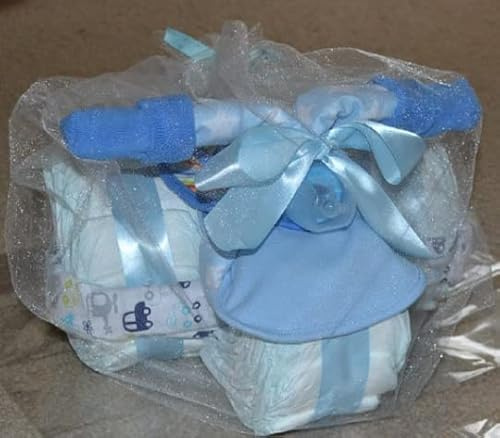 Tricycle Diaper Cake, Tricycle Baby Boy Diaper Cake, Tricycle Baby Girl Diaper Cake Large - Baby Shower Centerpiece/New Baby Gift/Welcome Baby Gift (Blue Tricycle)