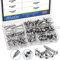 Glarks Assortiment de 135 vis à bois auto-taraudeuses M6 x 12 mm/16 mm/20 mm/25 mm/30 mm/40 mm en acier inoxydable 304 à tête cylindrique métrique