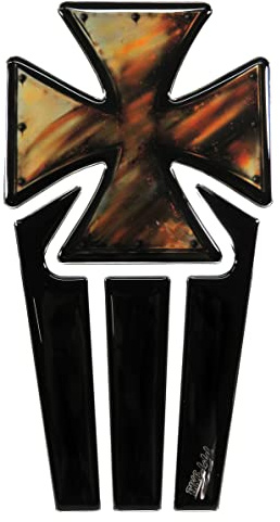 BIKE-label Tankpad 3D Motorrad Aufkleber Tankschutz Lackschutz Chrom-Optik Eisernes Kreuz X502261