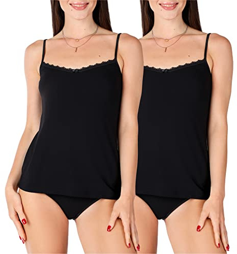 Bellivalini Damen Unterhemd aus Viskose mit Spitze BLV50-219