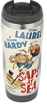 Profiles Saps at Sea Laurel and Hardy - Travel Mug, Thermal Insulated Cup for Hot and Cold Beverages Drinks