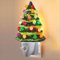 Ceramic Christmas Tree Night Light, Direct Plug, Plugin, Children Bedroom, Multicolor Bulbs & 360 Degree Swivel Plug with ON/Off Switch (Green)