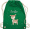 Turnbeutel Rucksack - Süßes Reh mit Namen personalisiert I - Unisize - Grün - kita beutel kindergartenrucksack rehkitz name stoffbeutel turnsackerl kindergarten