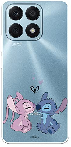 Schutzhülle für Huawei Honor X8A, offizielles Lizenzprodukt von Disney Angel & Stitch zum Schutz Ihres Mobiltelefons, transparent, flexibel, mit offizieller Lizenz von Lilo & Stitch