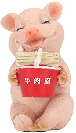 HERCHR Statue De Cochon Mini Figurine De Cochon, Statue De Nains De Jardin d'animaux en Résine Mignon Cochon Sculpture D'extérieur Drôle Figurine d'animal pour la Décoration D'intérieur De Cour