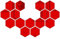 MicButty Spiegelfliesen Selbstklebend, Hexagon Spiegel, Acryl Wandaufkleber, 3D Sechseck Wandspiegel Aufkleber Sticker, DIY Spiegel für Junge Mädchen Kinderzimmer, Schlafzimmer(Rot, 184 x 160 x 92mm)