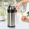 3L Airport Vacuum Thermos Jug, Attractive Brushed Stainless-Steel Exterior with Black Trim, Stainless Inner Lining, Anti Spill/Leak Mechanism - Ideal for Catering, Conferences, Outdoor Events (3L)
