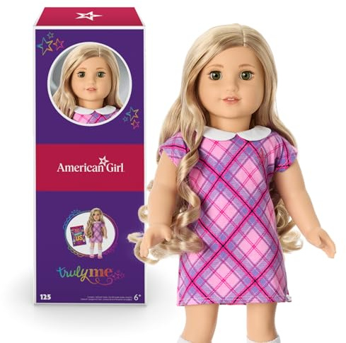 American Girl Truly Me 18-inch Doll #125 with Hazel Eyes, Curly Blonde Hair, Light Skin w/Warm Olive Undertones, for Ages 6+
