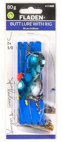 Fladen Butt Lure with Pearl Spoon - Buttlöffel Buttlöffel-Vorfach Plattfisch-Vorfach 40g-120g (60g, blau)