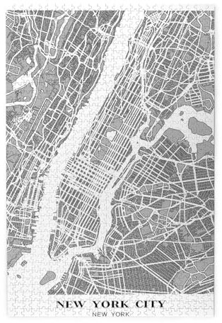 New York City Map Print 1000 Teile Puzzle Premium Holzpuzzle Geschenke Für Erwachsene Familie Hochzeit Abschluss Geschenk Vertikale Version