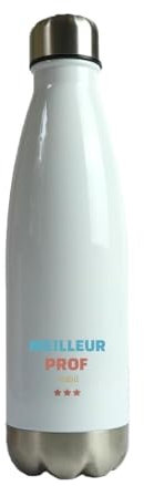 CADEAUX.COM - Gourde Personnalisable - Meilleur Prof - Gourde Isotherme Personnalisée - 500ml - Bouteille Thermos avec Message - Idée Cadeau Original- Cadeau Homme - Cadeau Femme