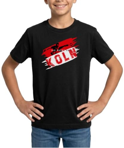 Die Macht Aus Köln Rot-Weiß Fußball Fan Kinder T-Shirt