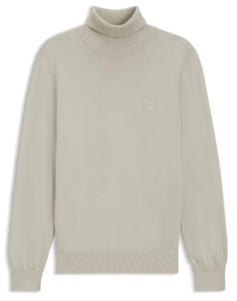 BOSS Herren Akiro Regular-Fit Rollkragenpullover aus Baumwolle mit Kaschmir