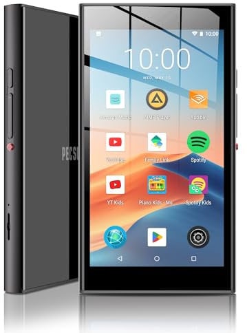 MP3-Player mit Bluetooth und WLAN, MP3 Player Kinder Spotify Player, MP4 Player with YouTube Kids, Spotify Kids, Piano Kids, Amazon Music, Audible, APP Store, 5“ HD IPS Music Player bis zu 1TB