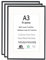 Weikani 3 Pack A3 Black Wooden Picture Frame with A4 Mat, 29.7x42 cm, Collage Frame with Plexi-glass for Wall Mount or Table Top Display