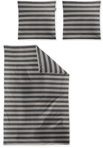 Irisette Mako-Satin Bettwäsche Wave 8559 grau, 1 Bettbezug 155 x 220 cm + 1 Kissenbezug 80 x 80 cm