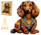 PASJO Holzpuzzle mit Hundemotiv 260 Teile 34x29,8 cm Geschenkidee für Kinder Einzigartige Tierförmige Holz-Puzzle Creative Jigsaw aus Holz für Erwachsene