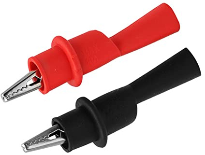 Isolierte Multimeter-Messleitungen, Clips, elektrische Messklemmen, 2-teilig, Rot und Schwarz