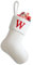 Sleeleece Weihnachtsstrumpf Personalisiert Nikolausstrumpf 30 cm,Christmas Stockings,Nikolausstiefel zum Befüllen Weihnachtsstrumpf Geschenkbeutel Weihnachtsbaum Anhänger Weihnachtsdeko Weiß & Weiß W