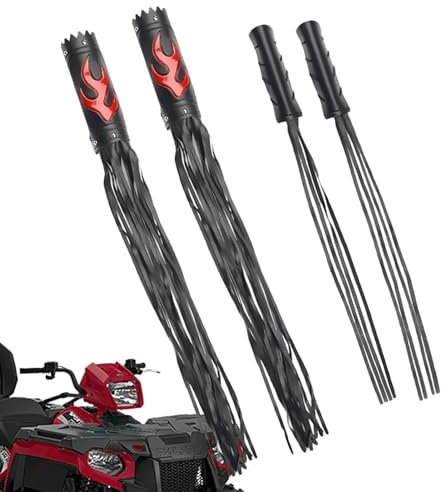 Acunny Tassel Grip Cover Motorrad, Gasgriffabdeckungen aus Leder für Motorlenker mit Fransen | Retro-Flamme, verkauft als Paar Lenker, beliebte Spike Streamer, Powersports Grips