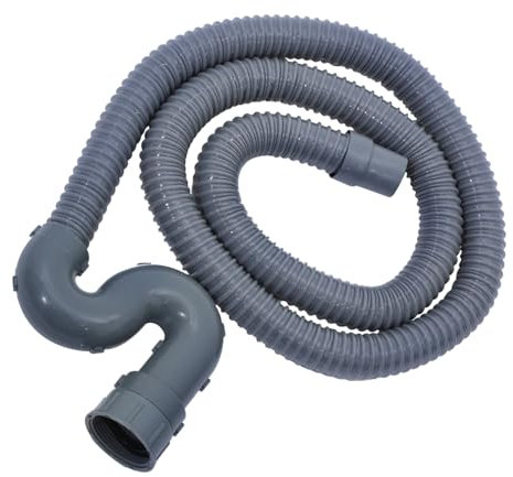 Uonlytech Rallonge Tuyau De Vidange Flexible 2 Mètres Gris Foncé Pour Lave-vaisselle Et Évacuation Lavabo, Résistant à Basse Température, Compatible Machine à Laver, Anti-odeurs, Installation Facile
