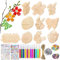CIYIN Ostern Holz Bastelset Kinder, 264 Stück Holzanhänger Ostern Zum Bemalen, Osteranhänger Holz, Osterdeko Basteln Kinder, Holz Osterdeko mit Loch Hanfseil, Hasen und Eier Osterdeko Basteln