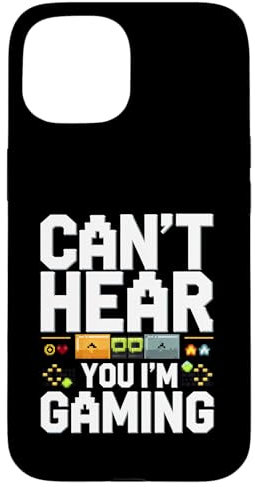 Hülle für iPhone 15 Can't Hear You I'm Gaming Retro Gamer Pixel Art Grafik