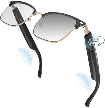 Xmenha Wireless Smart Sunglasses for Men Headphone Intelligente Audio Sonnenbrille für Herren Damen Brille mit Mikrofon Lautsprecher Polarisierten Brillengläsern Audiofunktion mit Open Ear Kopfhörer