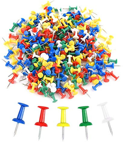 100 Stück Mehrfarbig Reißnagel, Kreative Dekoration Pins, Weiche Kissen Reißzwecken Bunt, Reißzwecken mit Kunststoffkopf, Pinnwandnadeln für Wandtafeln, Fotos oder Korktafeln