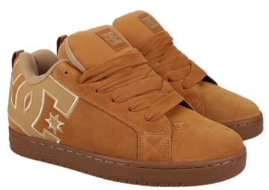 DC Men's Court Graffik Se Skate Shoe, Brown/Gum, 11 UK