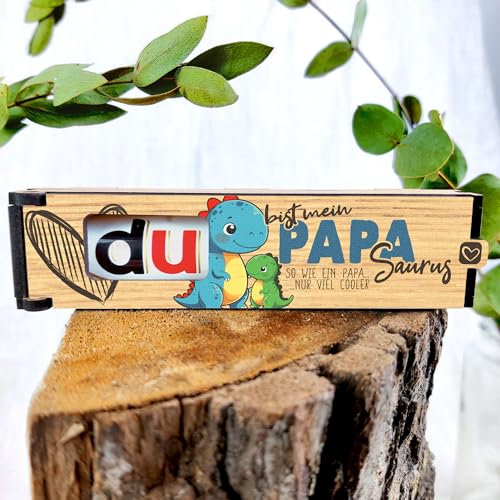 Vatertagsgeschenk für Papa - Schokoriegel Geschenkbox inkl. Duplo (Papasaurus) - Geschenke Vatertag, Bester Papa Geschenke, Geburtstagsgeschenk für Papa, Vater Geschenk, Dad Geschenke, Vatertag