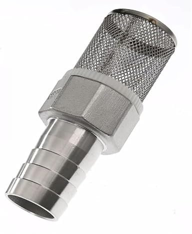 MEMEM Filterfuß-Rückschlagventil, 1 Stück 25 33 38 40 50 mm Edelstahl-Schlauchfilter, Gartenbewässerungsschlauch, Autowaschpumpe(38mm)