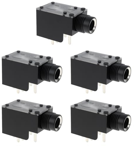 ECSiNG 5pcs 6.3mm 7Pin Stereo Amplifier Jack Audio Dual Channel Socket for Headphones Microphone Speakers