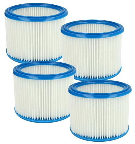 vhbw 4x Filtro plisado compatible con Stihl SE 90 | SE 60 C, SE 61, SE-62, SE 85 C, SE 60 E aspiradora - azul blanco