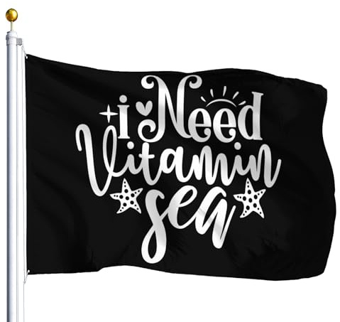 Gartenflagge Ich Brauche Vitamin Seas Willkommensfahne Lichtbeständig Hofbanner Lebendige Farbe Rasenbanner Für Rasen Garten Balkone 152X90CM