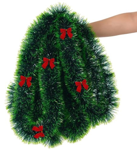 FIVMEN Weihnachtsgirlande 15M Künstliche Grün Tannengirlande mit Bogen Weiche Girlande Weihnachten Wie Echt für Weihnachtsdeko Weihnachten Deko Innen Außen, Grün