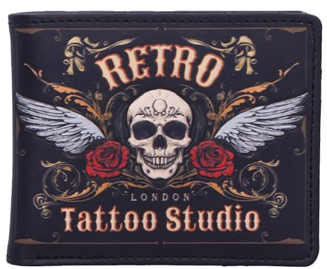 Nemesis Now Retro Tattoo Studio Wallet | Fantasy & Gothic Wallet Collection, Retro Tattoo-Style Embossed Design, Multiple Card Slots, PU Leather