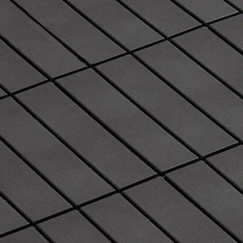 HynJGih Ineinandergreifende Kunststoff-Bodenfliesen for Terrasse, Pool, Balkon, Garten, Rasen, Patchwork-Bodenbelag im Eingangsbereich, 27 Stück(Grigio,B)