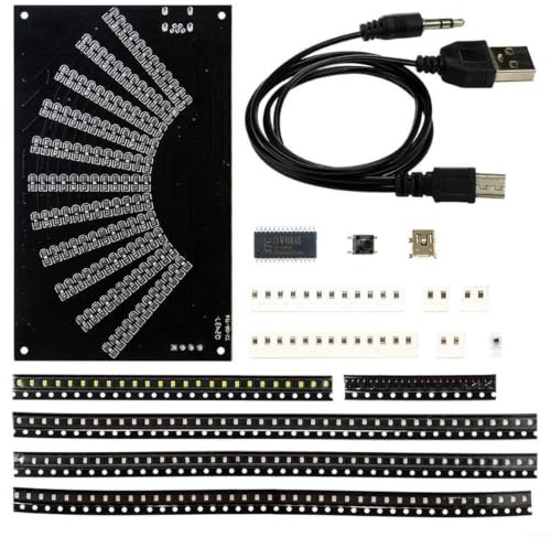 LED Musik Analyse Bausatz für Acrylgehäuse, DIY Audio Visualizer Kit mit USB Stromversorgung und Rhythmus Anzeige(A)