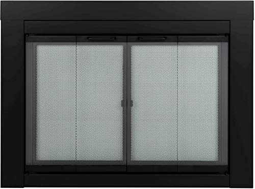 Pleasant Hearth AT-1000 Ascot - Puerta de Cristal para Chimenea, Color Negro