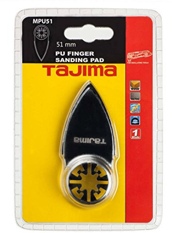 Tajima Sägeblatt (Schleif-und Polierfinger passend für Multitool mit Klettverschluss für Verschiedene Körnungen Langer Lebensdauer 51 mm), MPU51