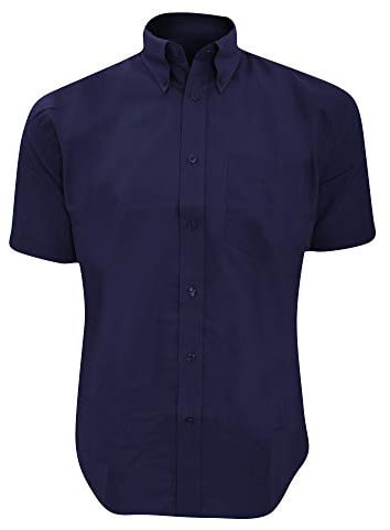 Kustom Kit Mens Workwear Oxford Short Sleeve Shirt (17.5inch) (French Navy)