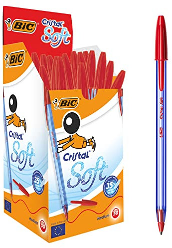 BIC Kugelschreiber Cristal Soft (0.35 mm) Schachtel à 50 Stück, rot