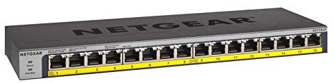 Netgear GS116LP 16-Port PoE/PoE+ Gigabit Ethernet Unmanaged Switch weiß