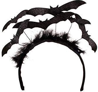 shoperama Halloween Haarreif Schwarz mit fliegenden Fledermäusen Vampir Damen Kostüm-Zubehör Kopfschmuck