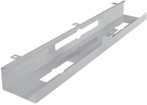 FineBuy Kabelkanal Schreibtisch 80x7x13 cm breit Untertisch Kabelführung Metall, Kabelmanagement Kabelwanne Pulverbeschichtet, Kabelschacht waagrecht