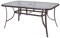 LOLAhome Mesa de jardín Neila de Cristal y Acero | De 150x90x75 cm | Resistentes: Cristal Templado, Acero anticorrosión | para 6 Personas | para Exterior | Classic
