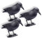 Schramm® 3 Stück Sitzende Krähen schwarz Taubenschreck Vogelschreck Kunststoff Rabe Taubenabwehr Vogelabwehr 3er Set Vogelscheuche